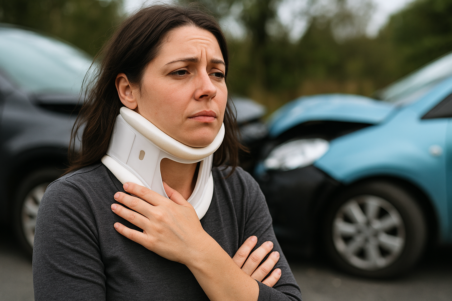 Client receiving legal assistance after motor vehicle accident